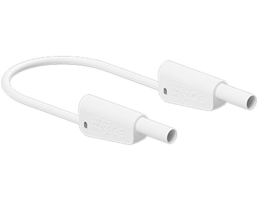 Silicone test lead 25cm WHITE SLK-4N-S10 Ø4mm nickel-plated 1000V CATII/600V CAT III 19A