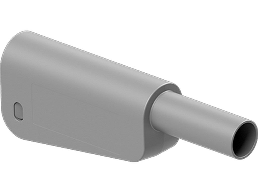 Banana plug Ø4mm SLQ-4N-46 grey 1000V CATII/600V CATIII 32A f/2.5mm2 wire for soldering