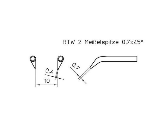 Loddespidssæt RTW-2 for WMRT 0,7mm 45°