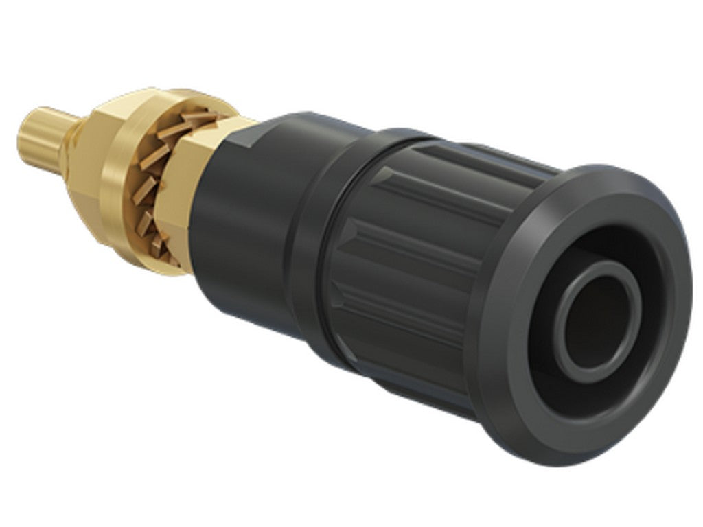 Bøsning SEB4-G forgyldt sort CAT III 1000V 32A