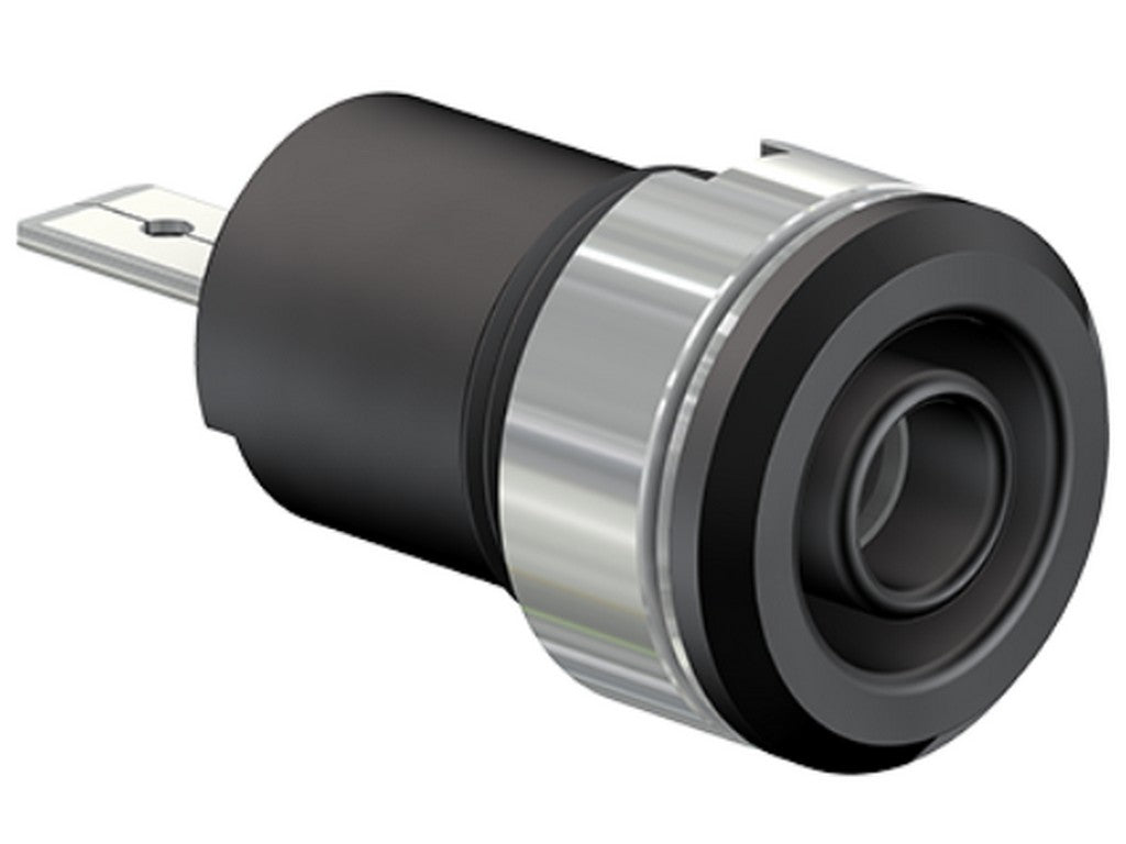 Bøsning SLB4-F/A fornikl. sort CAT III 1000V 24A