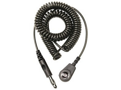 Spiral cable 3 mtr. Standard 4mm banana plug and 10mm female push button
