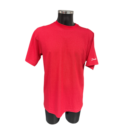 Polo T-shirt ESD Dark red L with white Danfoss logo