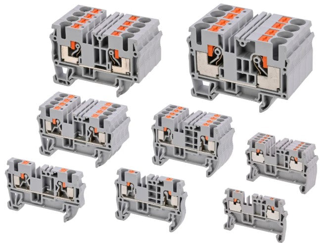 FEED-THROUGH TERMINAL BLOCK,FOR DIN RAIL,PU TBP4-BU with push-in-clamp blue 