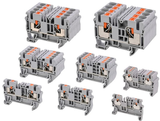 FEED-THROUGH TERMINAL BLOCK,FOR DIN RAIL,PU TBP4-BU with push-in-clamp blue 