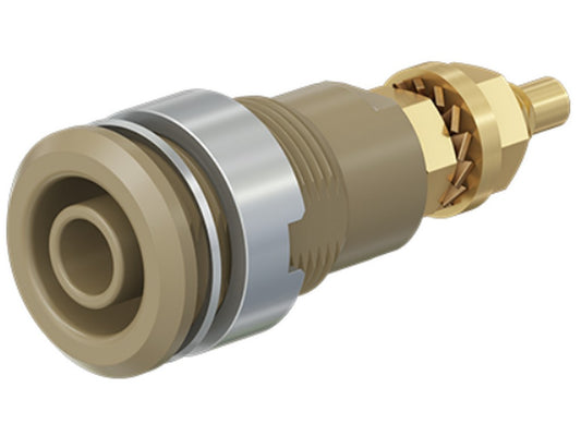 Bøsning SLB4-G forgyldt brun CAT III 1000V 32A