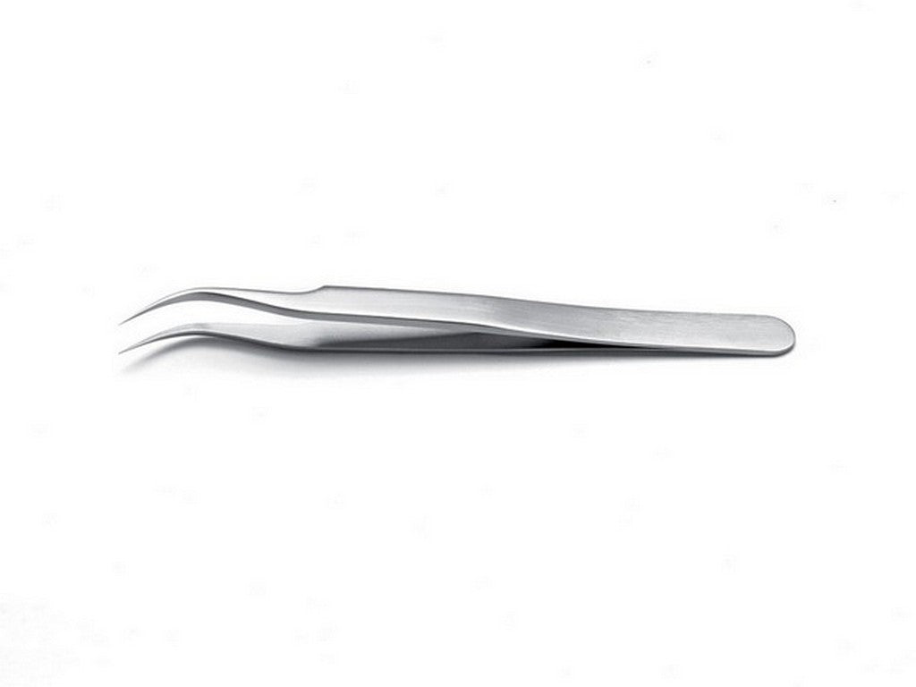 Tweezers fine bent tip 110mm