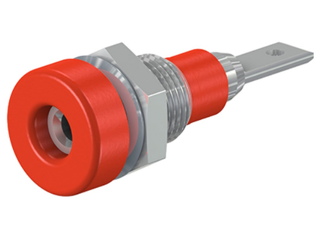 Bøsning LB-I 2 R,6KT rød 30V AC/60V DC - 10A CATI
