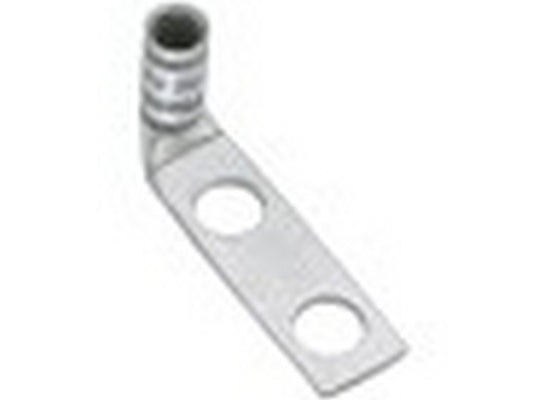 Cable lug angle 90° w/2 holes 1/4 AWG6 Ø6.4mm