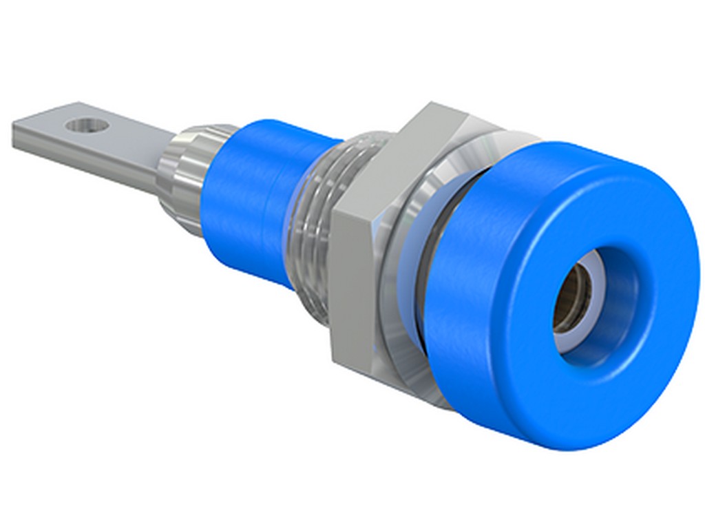 Bøsning m/lamel 2mm LB-IF2R blå - 30V AC/60V DC - 10A CATI