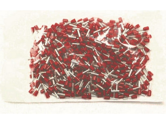 Terminalrør isol. RØD, 005788 1,5mm²-L12mm; pose m/500stk.