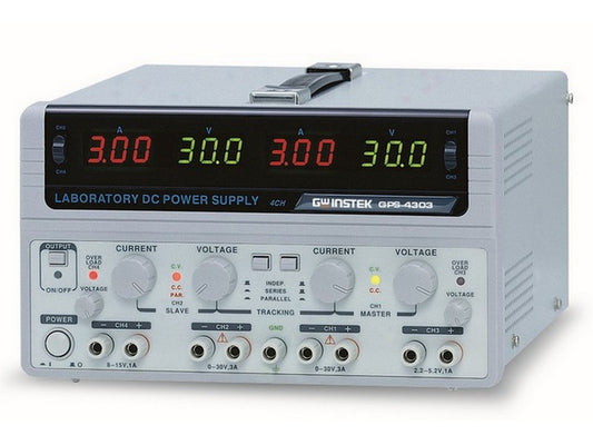 GW strømforsyning 4-kanals CH1+CH2 0-30V/0-3A