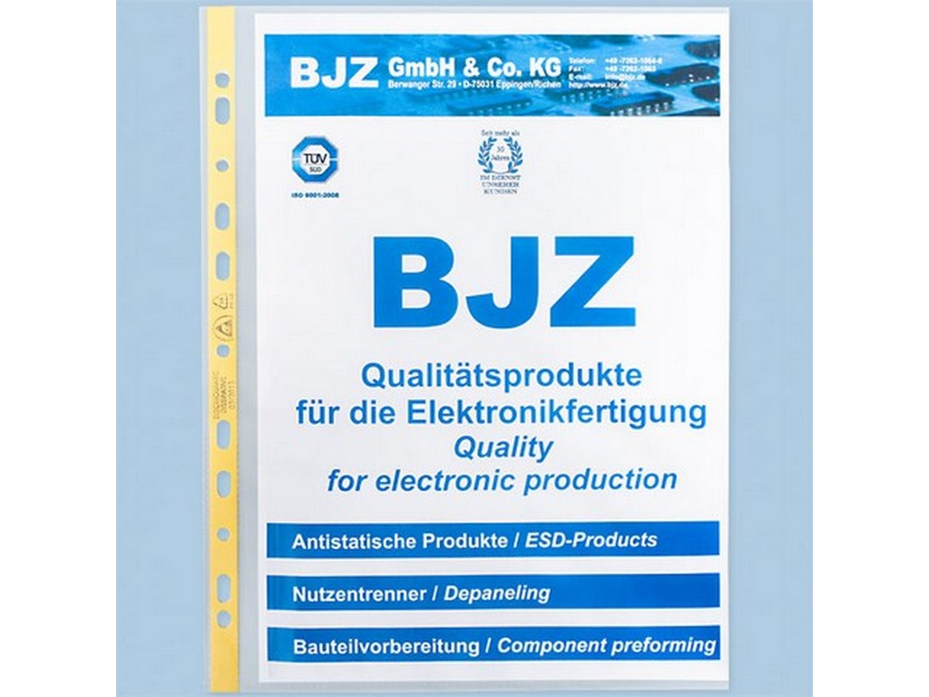 Plastic pockets A4 colorless open at top w/perforated edge; Pack of 100