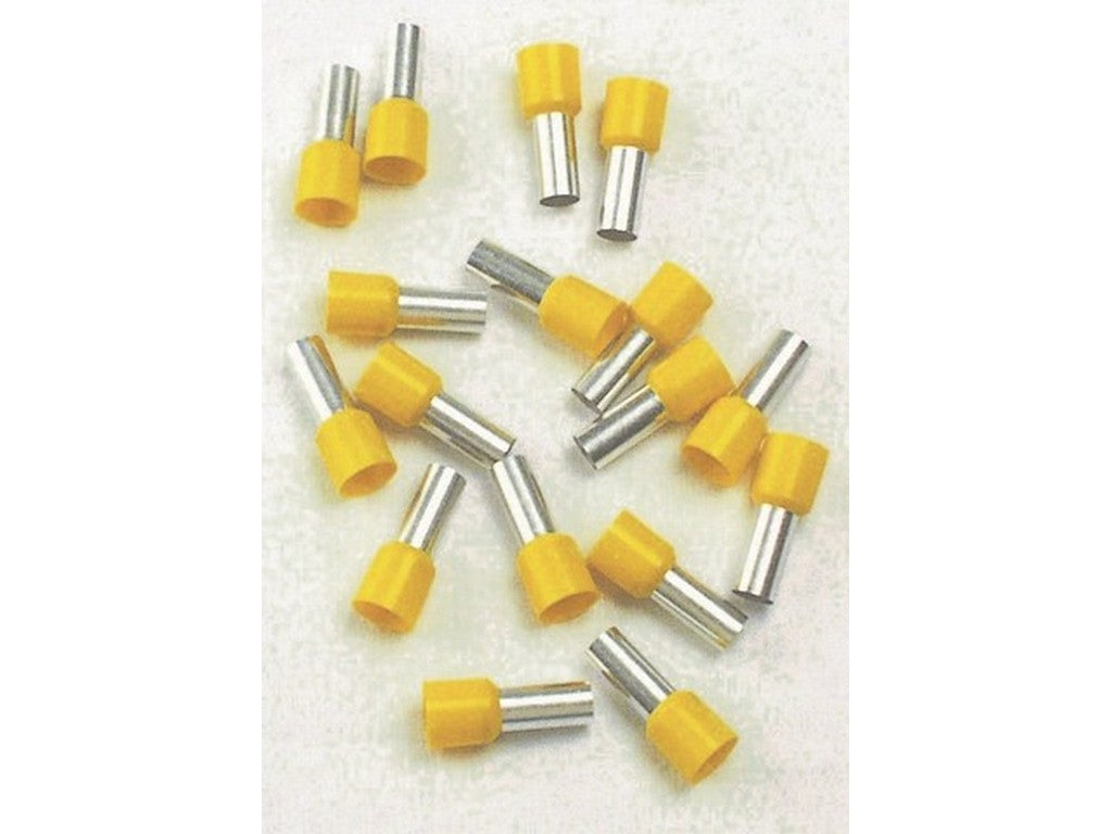 Terminal tube insulated yellow 25mm-L16mm; bag w/50pcs.