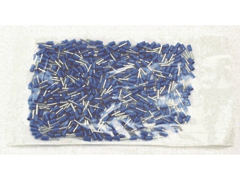 Insulated terminal tube LIGHT BLUE 0.75mm-L8mm: bag w/500pcs.
