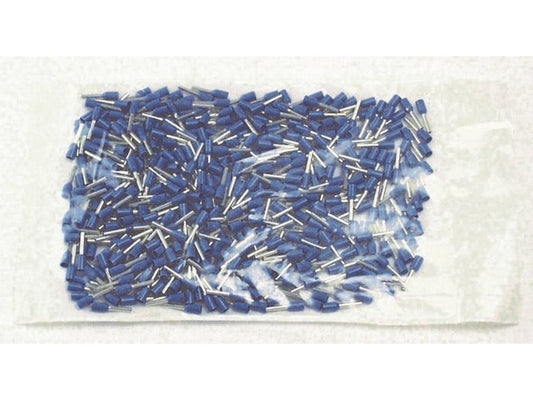Insulated terminal tube LIGHT BLUE 0.75mm-L8mm: bag w/500pcs.