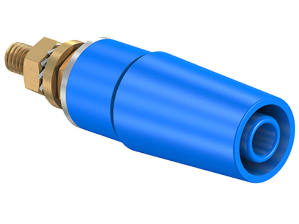 Bøsning SAB4-G forgyldt blå CAT II 600V 32A