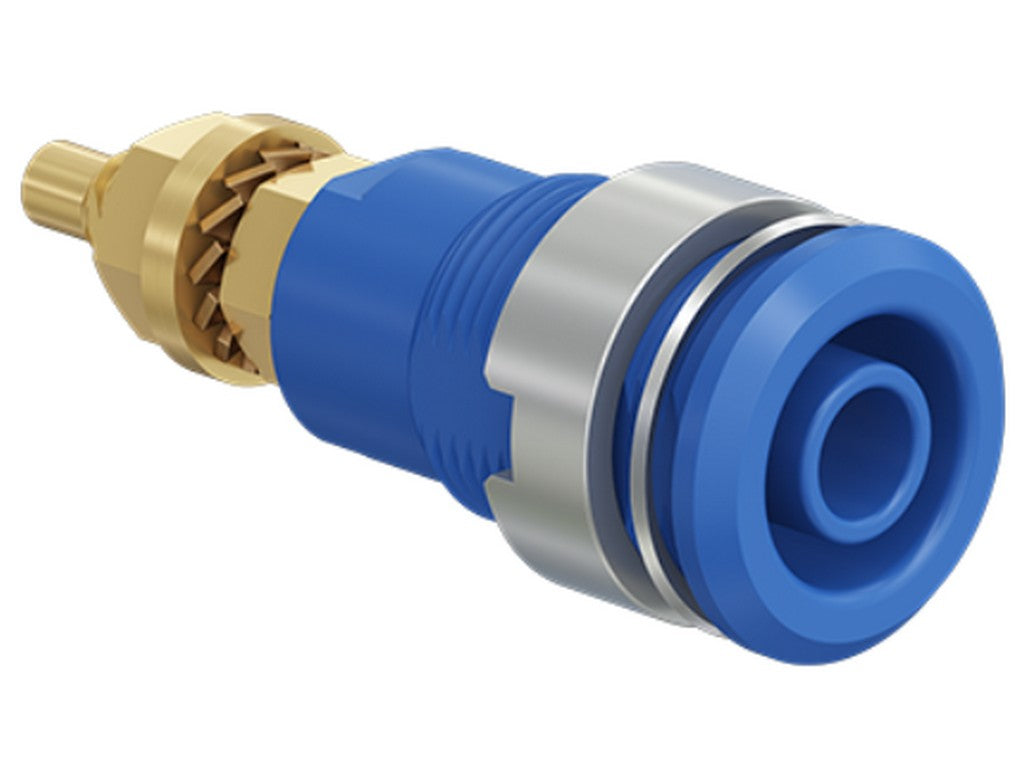 Bøsning SLB4-G forgyldt blå CAT III 1000V 32A