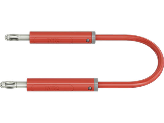 Prøveledning i PVC 1,0mm² 50cm RØD AK-4N-F10 19A 30V AC/60V DC forniklet stik