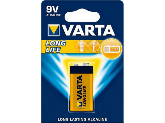 Varta battery Longlife 6LR61 9V; 26.5x17.5x48.5mm 6LR61 - Alkaline