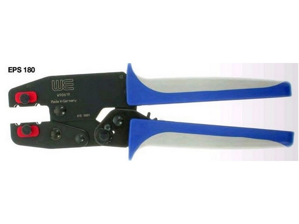 Straight crimping pliers for loose dies with locking function for correct crimping