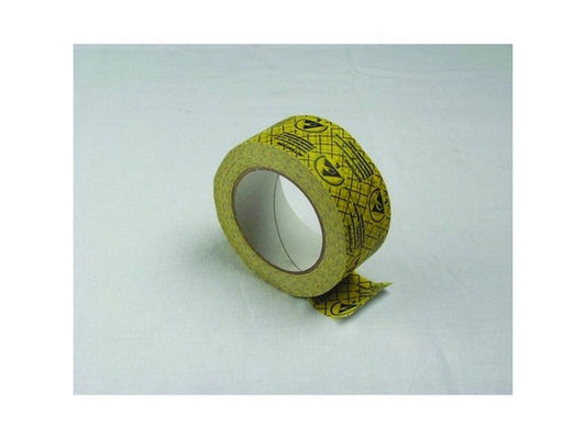 Pakketape ESD gul m/ESD-logo 50mmx50m