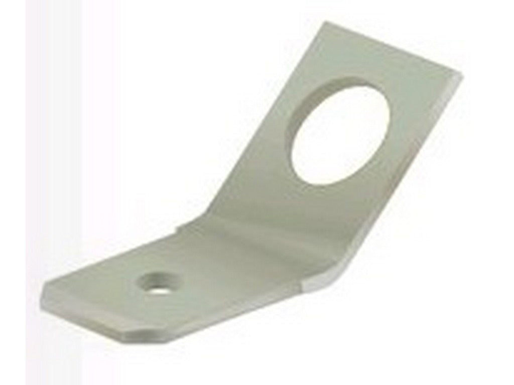 Fladstik hvid messing fortinnet 6,3x0,8mm-Ø6, vinkel 45°
