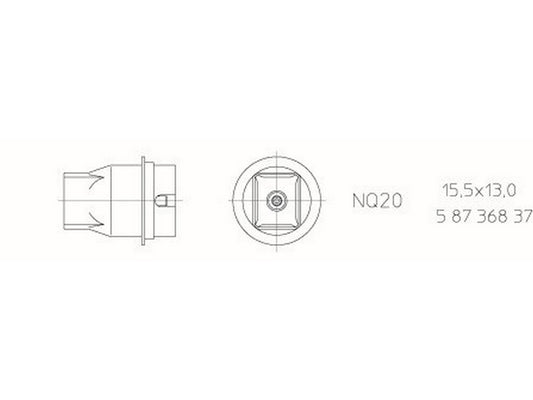 Varmluftdyse 15,5x13mm NQ20