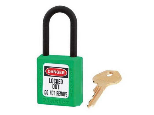 MasterLock Zenex padlock in COMPOSITE GREEN key different/key container