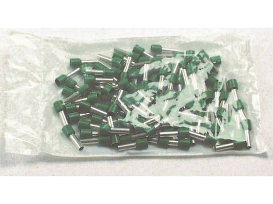 Insulated terminal tube GREEN 6mm-L12mm: bag w/100pcs.