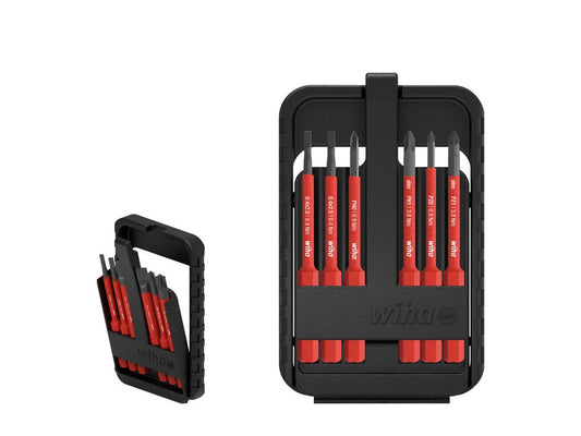 Bitsæt slimBit electric -Ligekærv, Phillips, Pozidriv, med 7 dele inkl. slimBit-boks