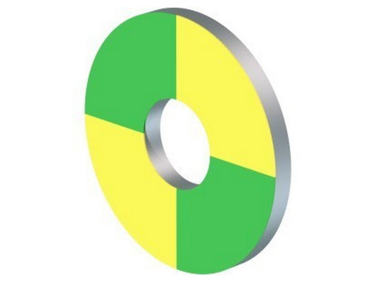 Skive medico gul/grøn FR-POAG-S