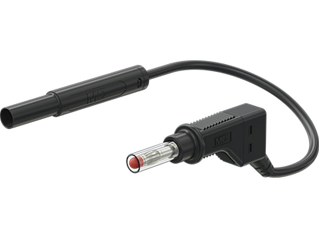 Test lead 1mm PVC 1.0m black SASK-4N-F10 1-side w/springs insulation 1000V/19A CATIII