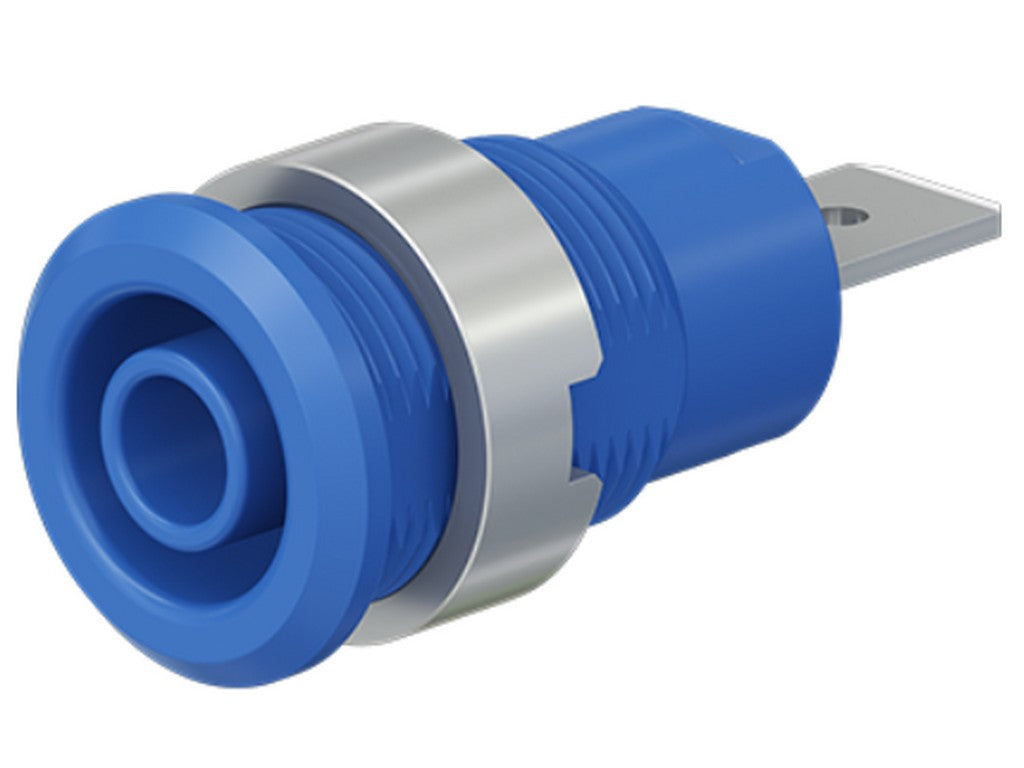 Bøsning SLB4-F6,3/N-X blå forniklet CAT III 1000V/CAT IV 600V 32A