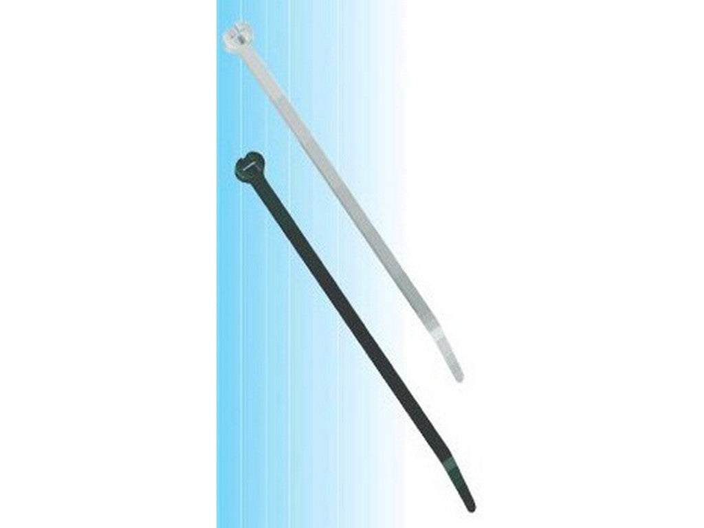 Cable tie w/steel lock white 2.4 x 200mm