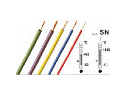 Ledning SILI-E 0,5mm2 gul 100m  300V 10A