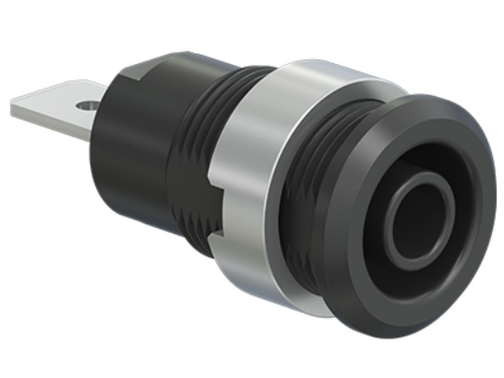 Bøsning SLB4-F6,3/N-X sort forniklet CAT III 1000V/CAT IV 600V 32A