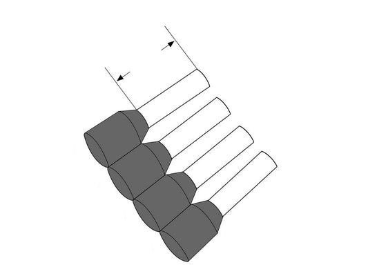 Terminal tube INSULATED GREY for MC25 0.75mm roll of 1000 pcs.