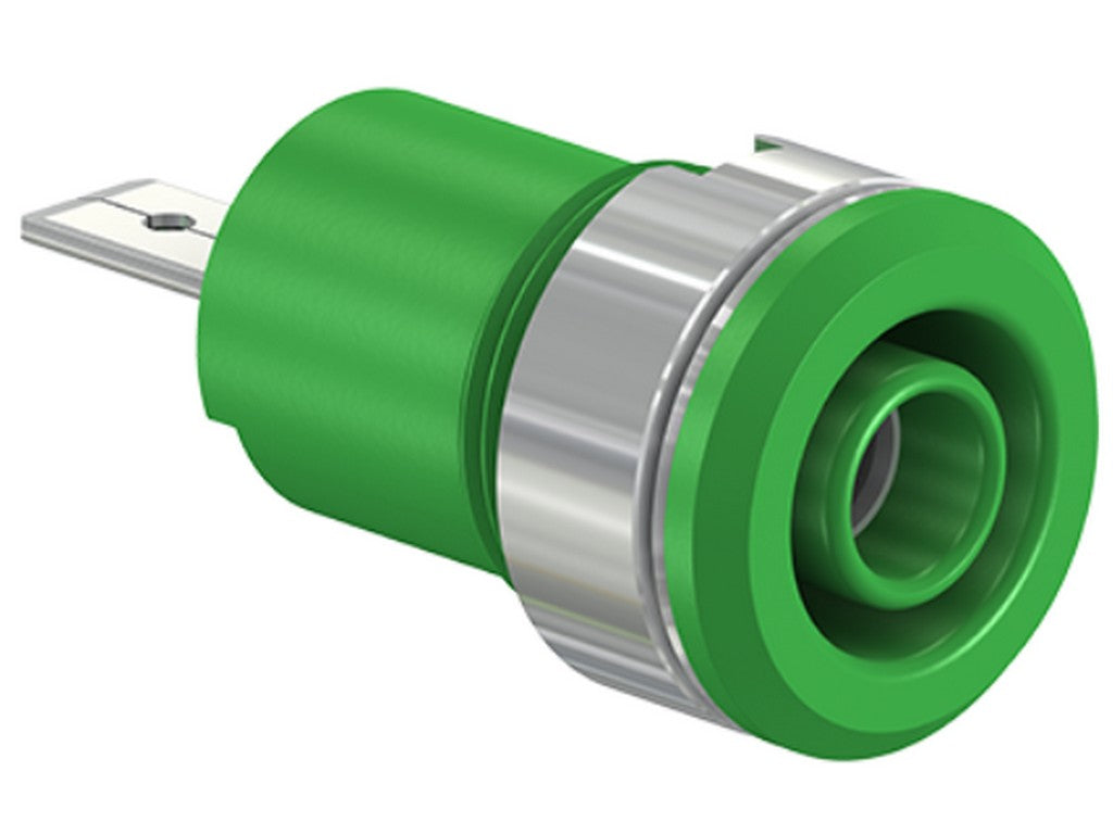 Bøsning SLB4-F/A fornikl. grøn CAT III 1000V 24A