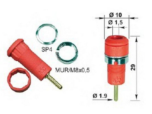 Bushing MLB 1.5R red medico bushing according to DIN 42802