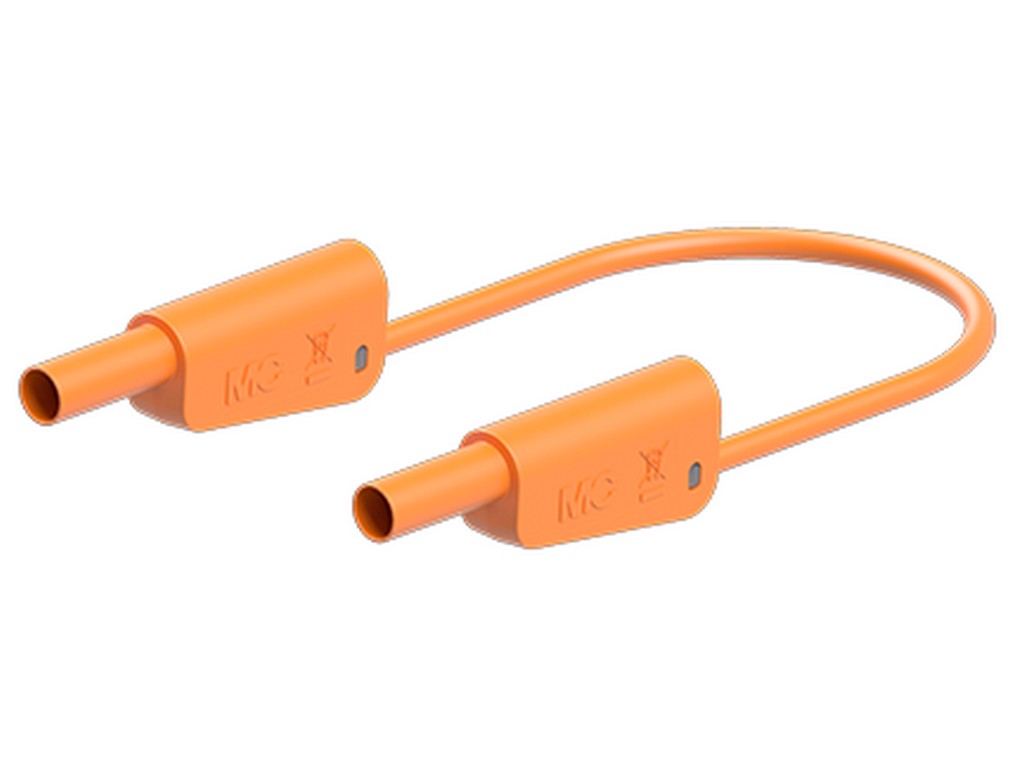 Silicone test lead 100cm ORANGE SLK-4N-S10 Ø4mm nickel-plated 1000V CATII/600V CAT III 19A