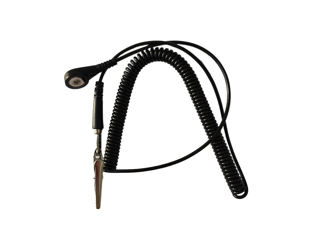 Spiral cable 2.4 m. 4mm push button to banana