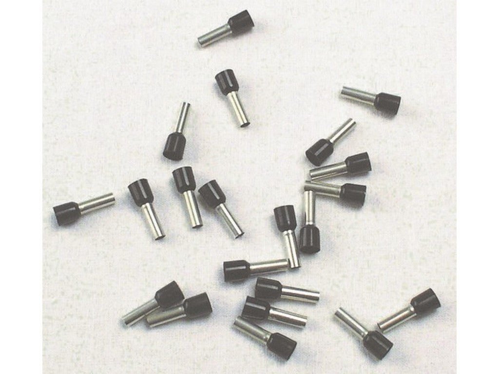 Terminal tube insulated BLACK 6mm-L12mm; bag w/100pcs.