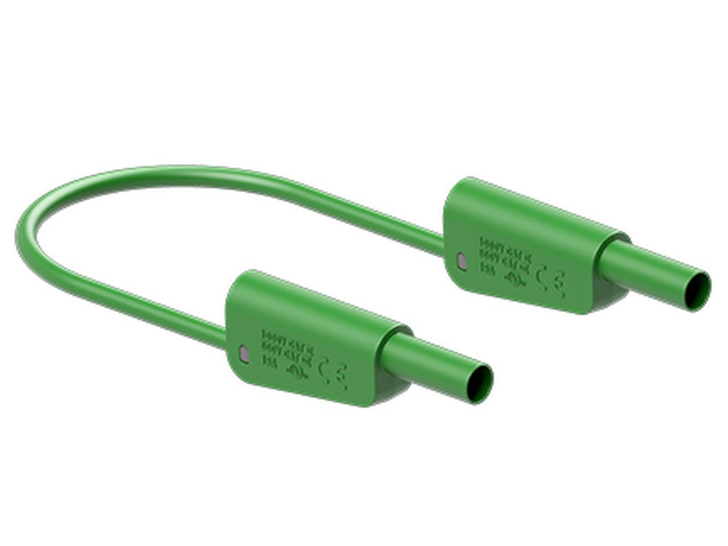 Silicone test lead 200cm GREEN SLK-4N-S10 Ø4mm nickel-plated 1000V CATII/600V CAT III 19A