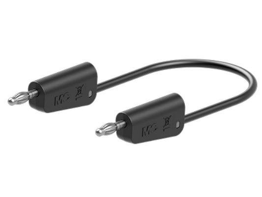 Prøveledning i PVC 1mm²  100 cm Sort LK-4N-F10 19A 30V AC/60V DC forniklet stik