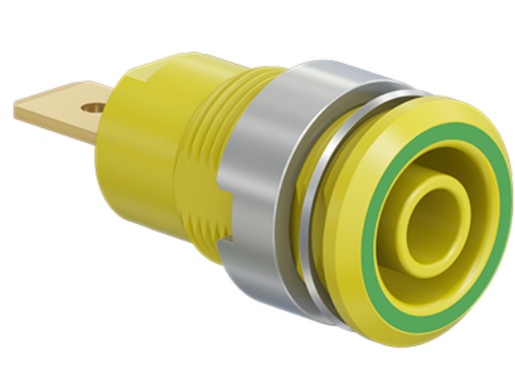 Bøsning SLB4-F6,3 forgyldt g/g CAT III 1000V 32A