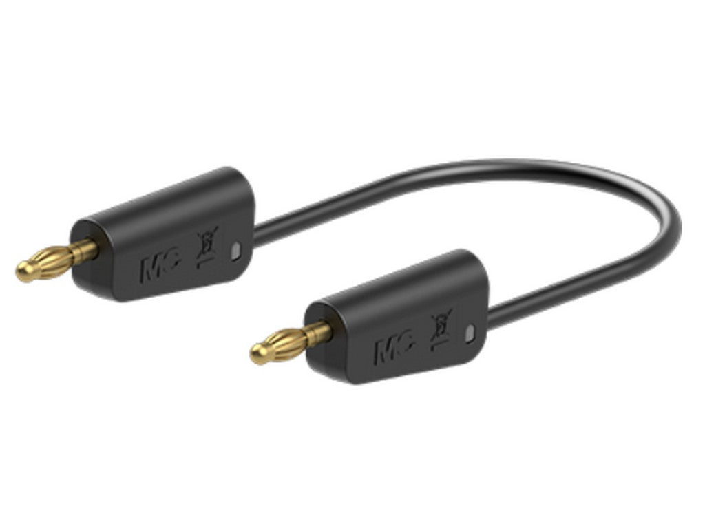 Prøveledning i silicone 1mm² 50cm SORT LK-4A-S10 19A 30V AC/60V DC Forgyldt stik