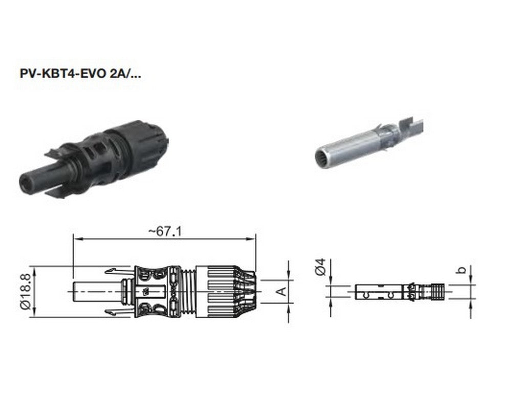 PV socket PV-KBT4-EVO2A/6I 4-6mm2 1500V/50A