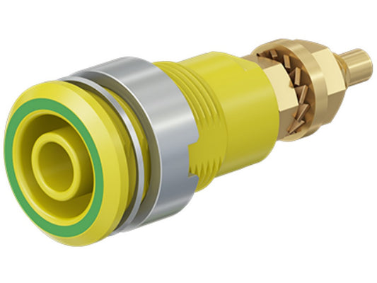 Bøsning SLB4-G forgyldt gul/grøn CAT III 1000V/CAT IV 600V 32A