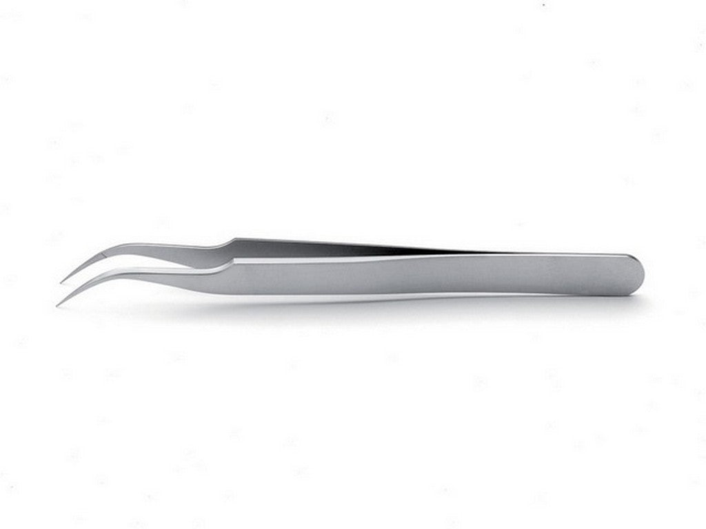 Tweezers fine bent tip 110mm